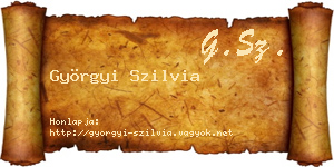 Györgyi Szilvia névjegykártya